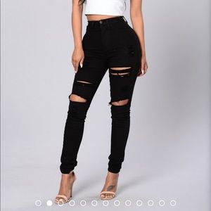 Fashionnova High Waisted Distressed Jeans